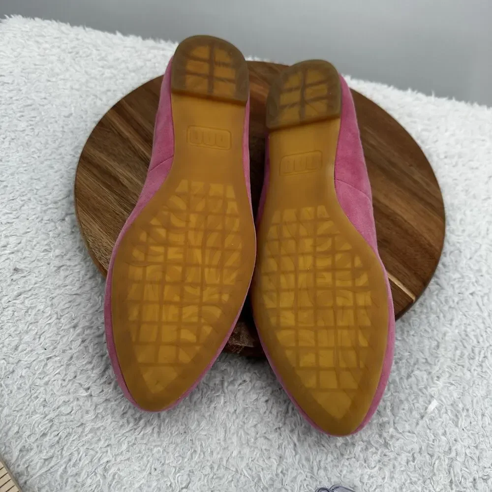 Born ONO Shoes Womens Size 10 Pink Suede Laser Cut Flats Comfort Slip On Loafers